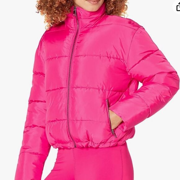 Hot pink puffer jacket - Picture 1 of 6